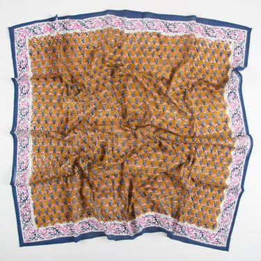 Brown Hand Block Print Cotton Women Scarf