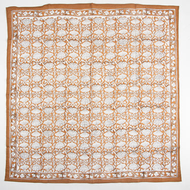 Brown Hand Block Print Cotton Women Scarf