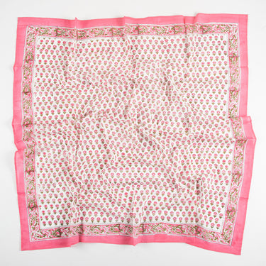 Pink Floral Hand Block Print Cotton Women Scarf
