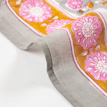 Pink Hand Block Print Cotton Women Scarf