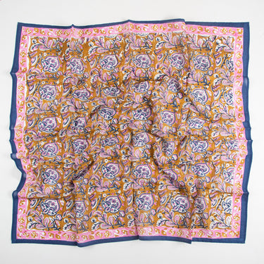 Bronze Hand Block Print Cotton Women Scarf