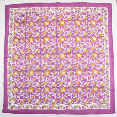 Purple Hand Block Print Cotton Women Scarf