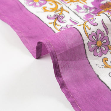 Purple Hand Block Print Cotton Women Scarf