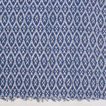 Ikat Indigo Blue Block Print Cotton Beachwear Sarong Wrap