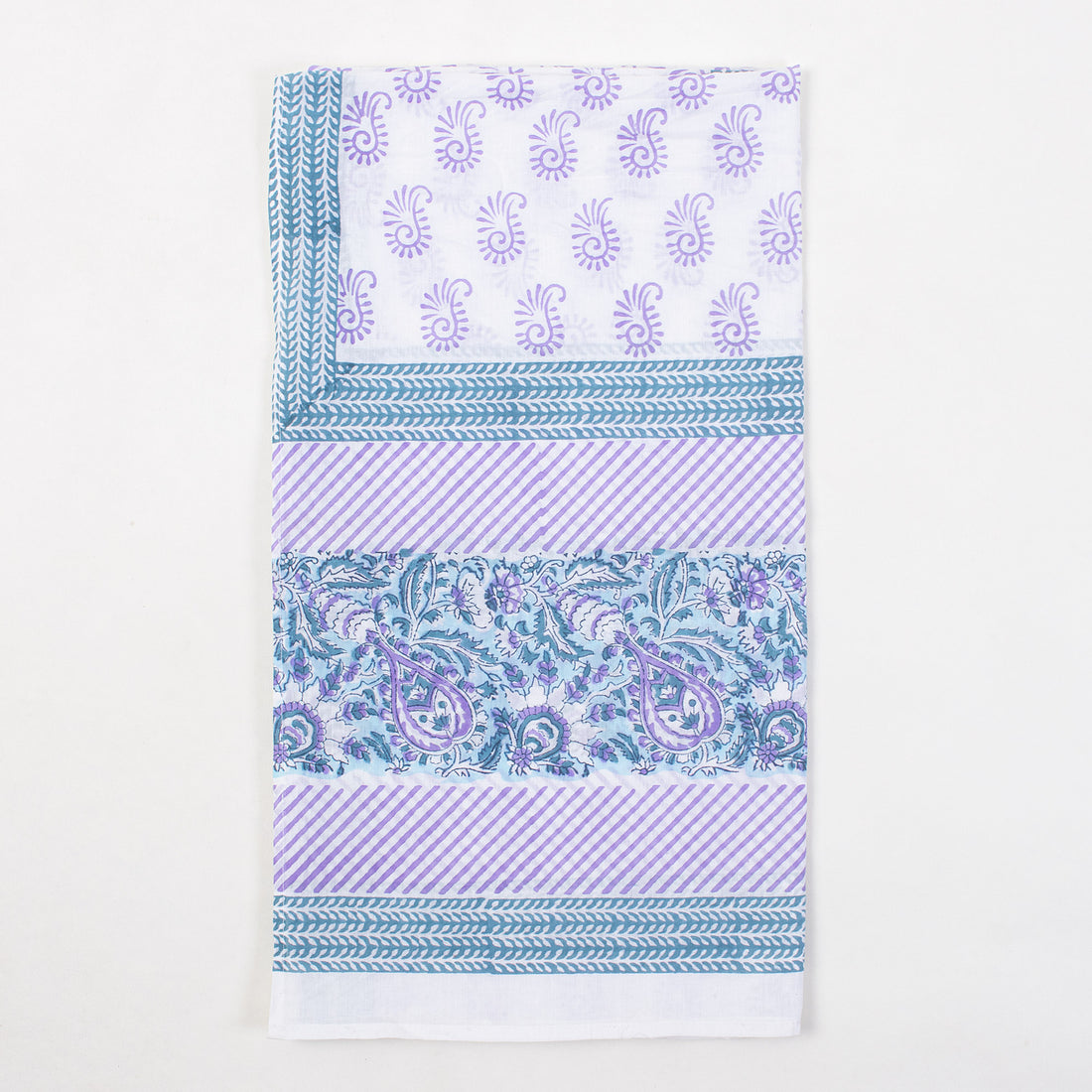 Purple Floral Block Print Cotton Bikini Sarong Online
