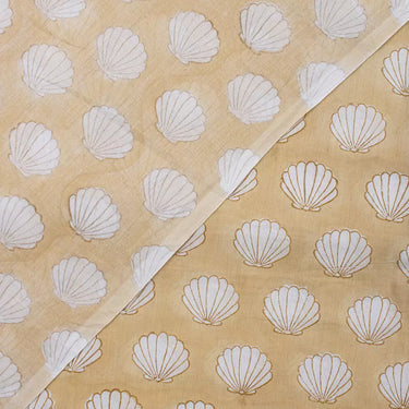 Sea Cell Hand Block Printed Cotton Dress Making Fabric
