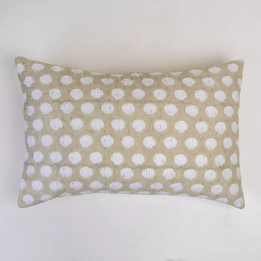 Sea Cell Organic Cotton Kantha Quilted Pillow Cover