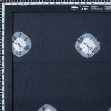 Shibori Tie And Dye Pure Cotton Black Polkas Dots Fabric