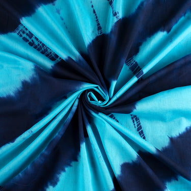 Shibori Tie and Dye Blue Strip Fabric