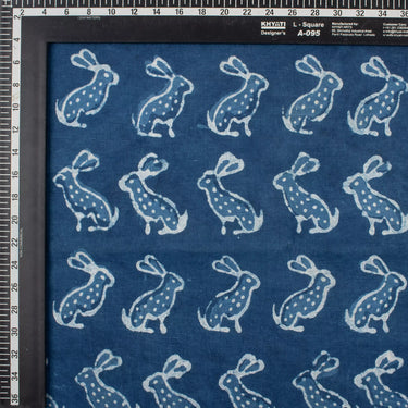 Shoft Cotton Indigo Blue Hand Block Printed Fabric