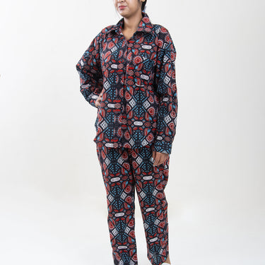 Short with Shirt and Shirt Pyjama Cord Set For Women