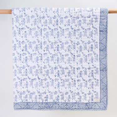 Soft Hand Block Print Baby Cotton Reversible Baby Blankets
