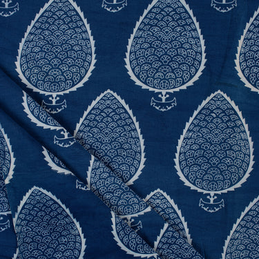Soft Indigo Cotton Blue Hand Block Print Fabric