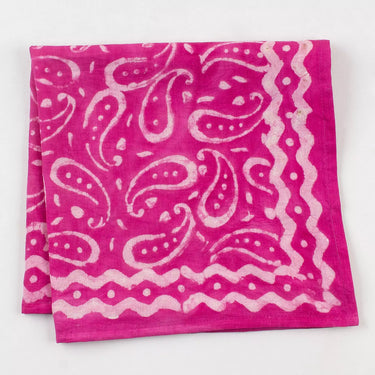 Soft Pink Hand Block Print Cotton Bandana for Women