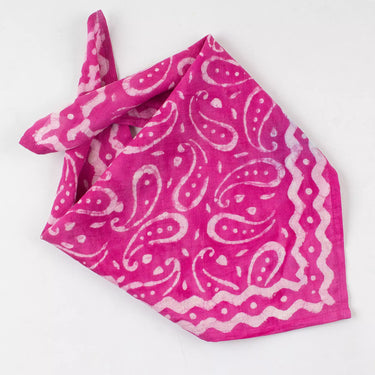 Soft Pink Hand Block Print Cotton Bandana for Women