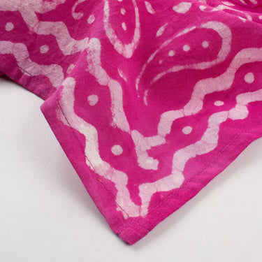 Soft Pink Hand Block Print Cotton Bandana for Women