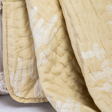 Softest Cactus Cotton Kantha Baby Quilt