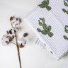 Softest Green Cactus Print Baby Quilt
