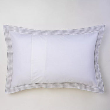 Softest Grey Stripe Border Kantha Quilted Cotton Pillow Cover