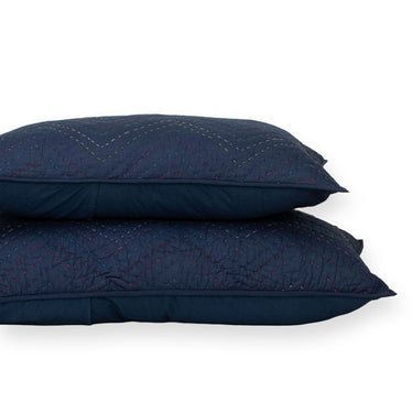 Solid Blue Kantha Pillow Cover