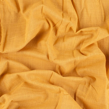 Solid Yellow Pure Cotton Slub Fabric for Summer Clothing