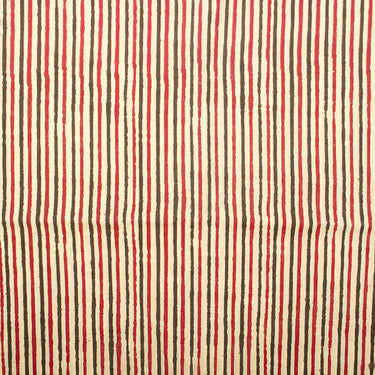 Stripe Bagru Block Printed Cotton Fabric for Kurti