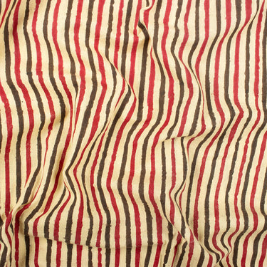 Stripe Bagru Block Printed Cotton Fabric for Kurti
