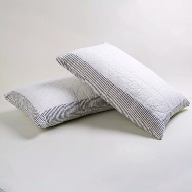 Stripe Handmade Pure Cotton Kantha Quilted Pillow Cover