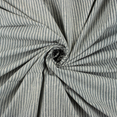 Stripe Pure Cotton Kashish Dabu Hand Block Printed Fabric for Clothes
