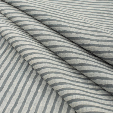 Stripe Pure Cotton Kashish Dabu Hand Block Printed Fabric for Clothes