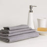 Stylish Grey Cotton Waffle Bath Towels Set of 4