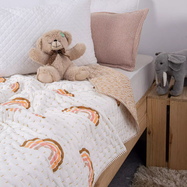 Stylish Hand Block Printed Softest Baby Quilt Blanket