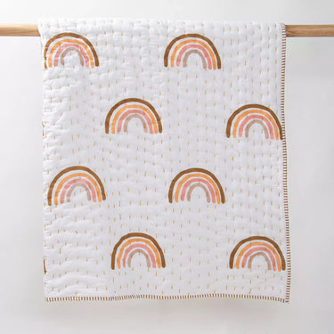 Stylish Hand Block Printed Softest Baby Quilt Blanket