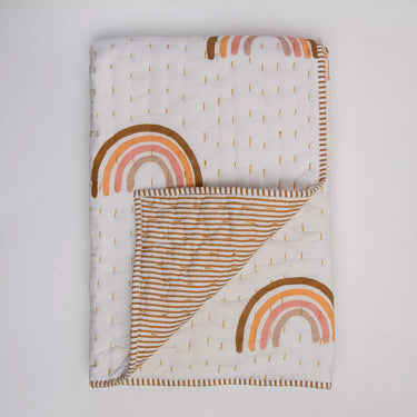 Stylish Hand Block Printed Softest Baby Quilt Blanket