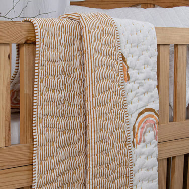 Stylish Hand Block Printed Softest Baby Quilt Blanket