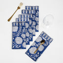 Hand Block Blue Floral Printed Cotton Hankies Online