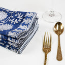 Hand Block Blue Floral Printed Cotton Hankies Online