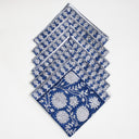 Hand Block Blue Floral Printed Cotton Hankies Online