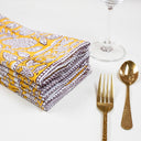 Cotton Hankey Cloth Hand Block Yellow Floral Printed Online