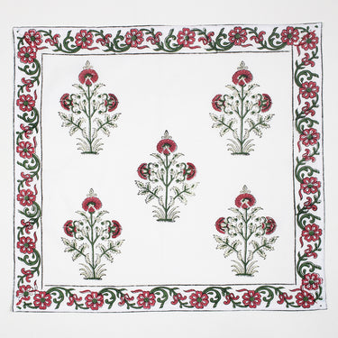 Block Maroon Floral Printed Handmade Hankies Online