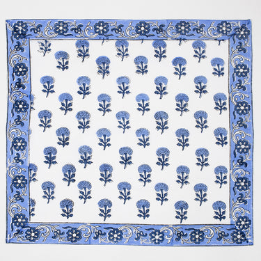 Hand Rumal Block Blue Floral Print Cotton Napkins Online