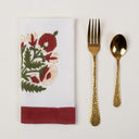 Maroon Block Floral Print Cloth Table Napkins Online