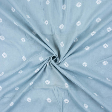 Teal Blue Cotton Bandhani Print Fabric