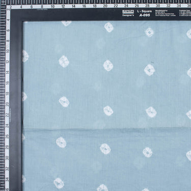 Teal Blue Cotton Bandhani Print Fabric