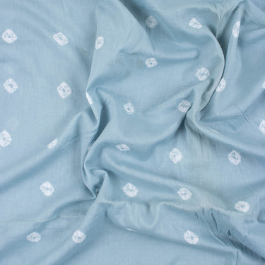 Teal Blue Cotton Bandhani Print Fabric