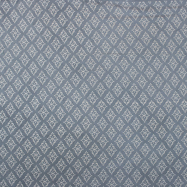 Teal Floral Dabu Kashish Hand Block Print Fabric