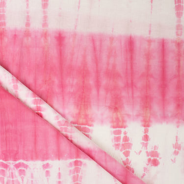 Tie Dye Shibori Pink Cotton Strip Fabric