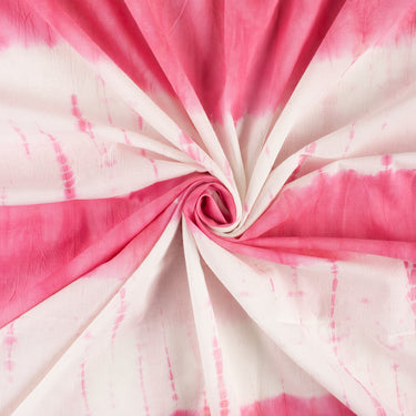 Tie Dye Shibori Pink Cotton Strip Fabric