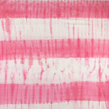 Tie Dye Shibori Pink Cotton Strip Fabric