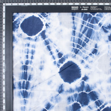 Tie and Dye Blue Polkas Dots Organic Cotton Fabric